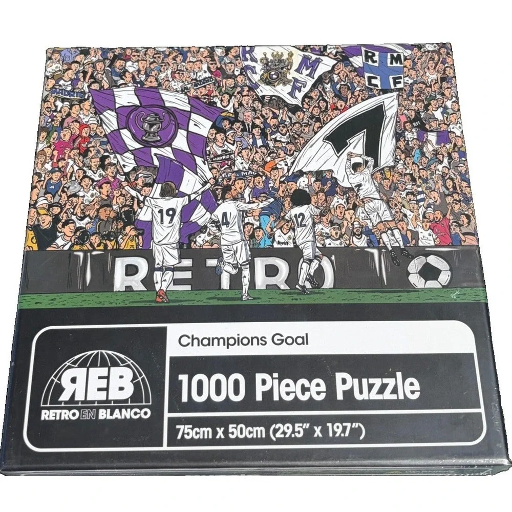 Champions Goal 1000 Piece Puzzle Real Madrid Fans REB Retro En Blanco Sealed